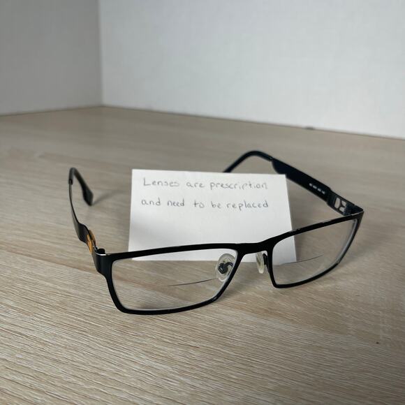 Hugo Boss Orange BO 0001 003 Eyeglasses READ Frames Only Metal Black 53-16-140 - Picture 1 of 10